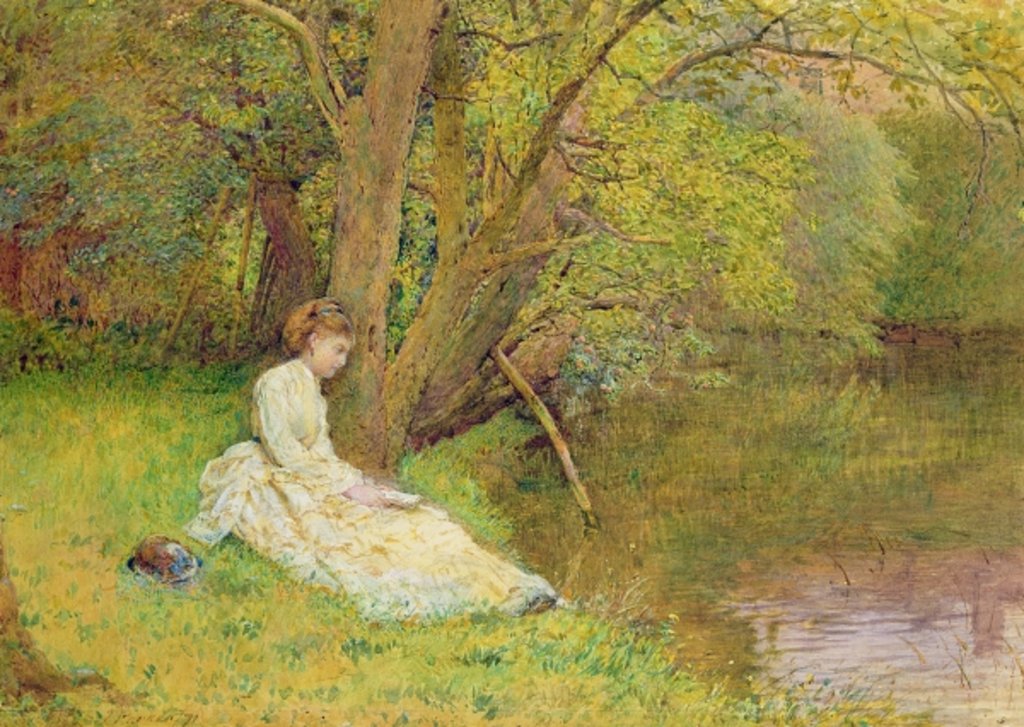 Detail of A Good Book, 1871 by John Parker