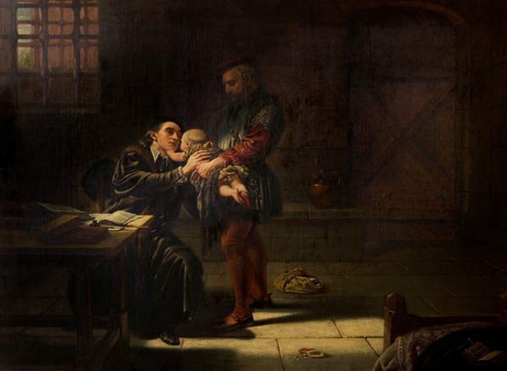 Detail of The Martyrdom of Laurence Saunders at Coventry, central, hand panel of triptych, 1851 by Charles West Cope