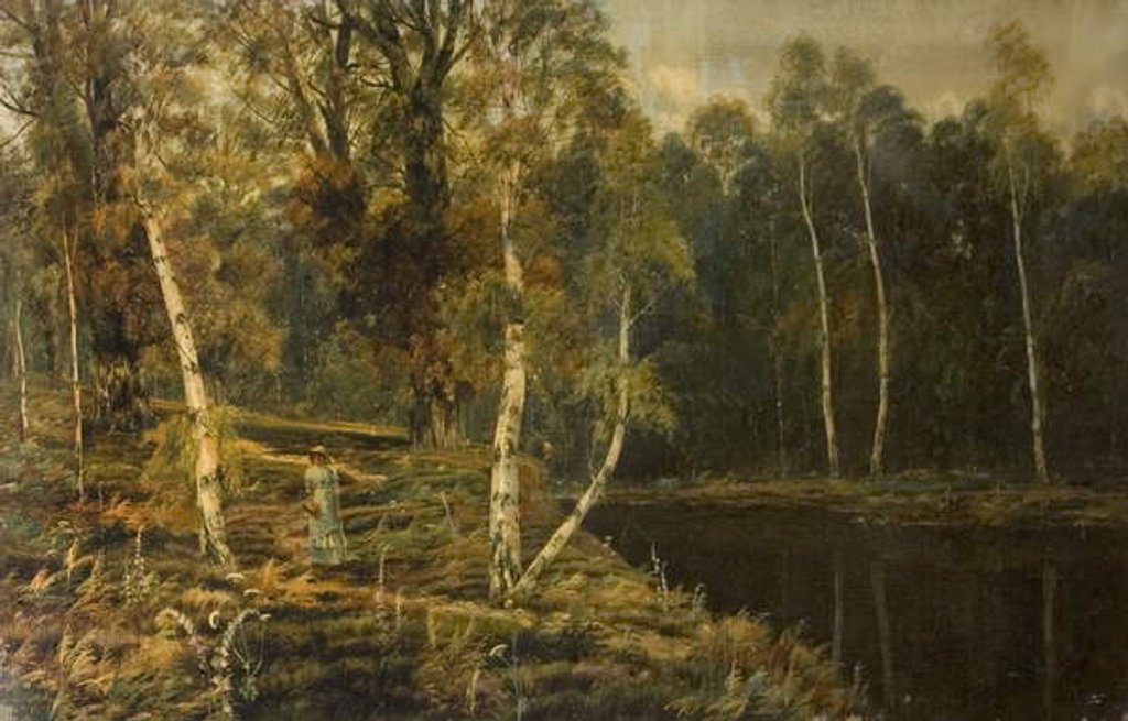 Detail of Near Lyndhurst, Hants, late 19th century by Theodore Hines