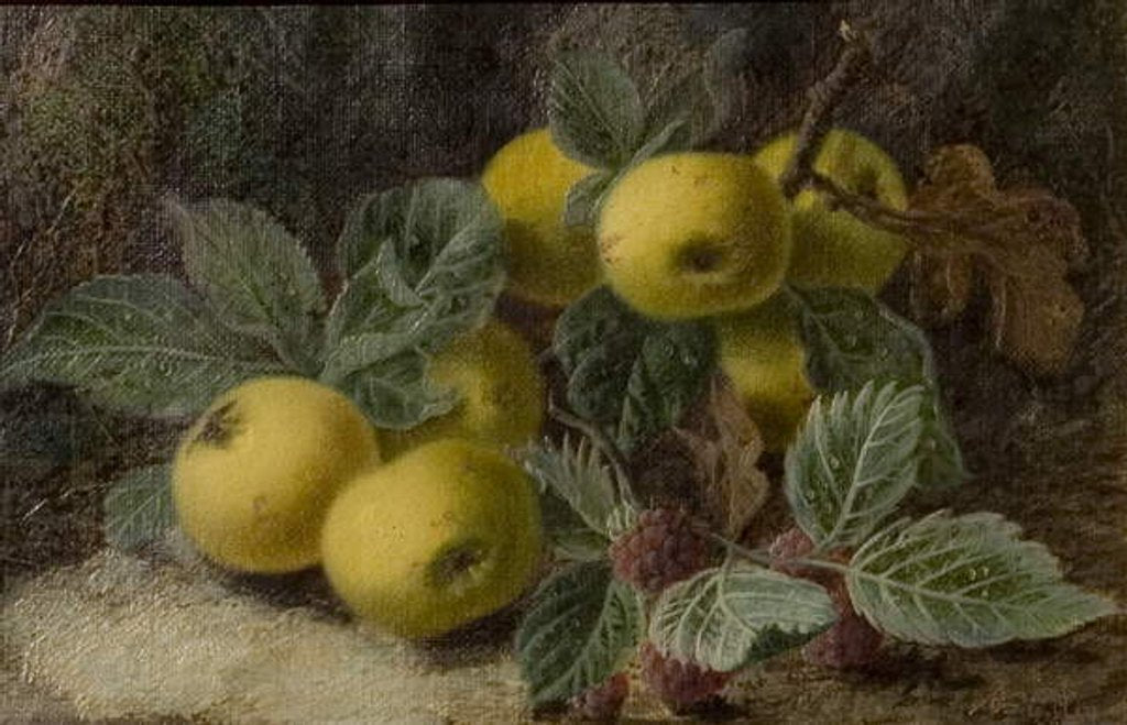 Detail of Quince and Blackberries, c.1893 by Oliver Clare