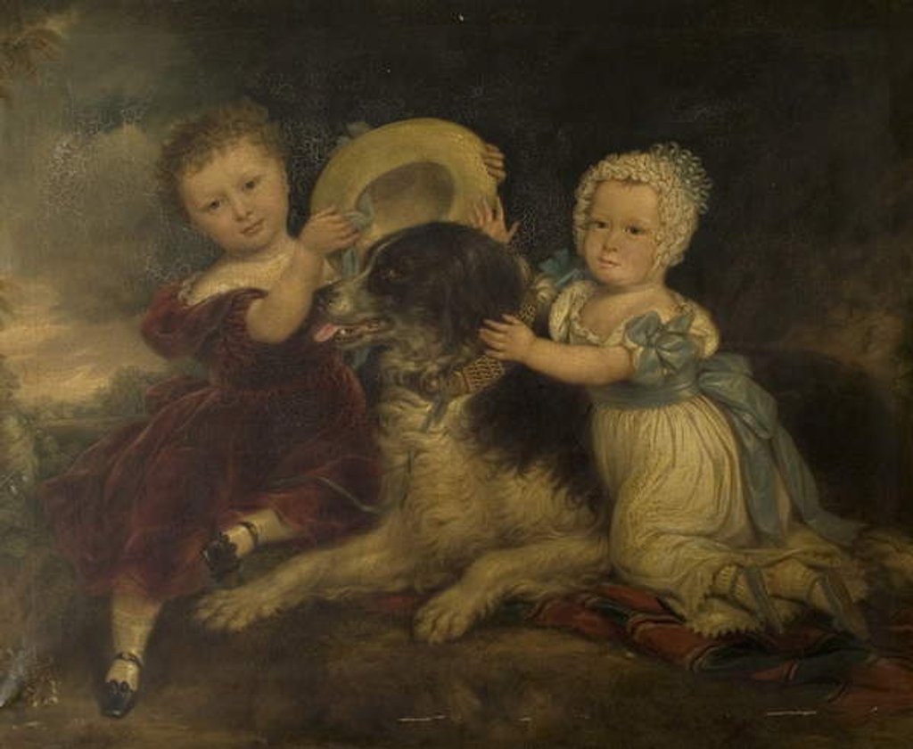 Detail of Arthur and Frances Hood, the Children of Sir Arthur Gregory of Styvechale Hall, and Nelson, 1838 by David Gee