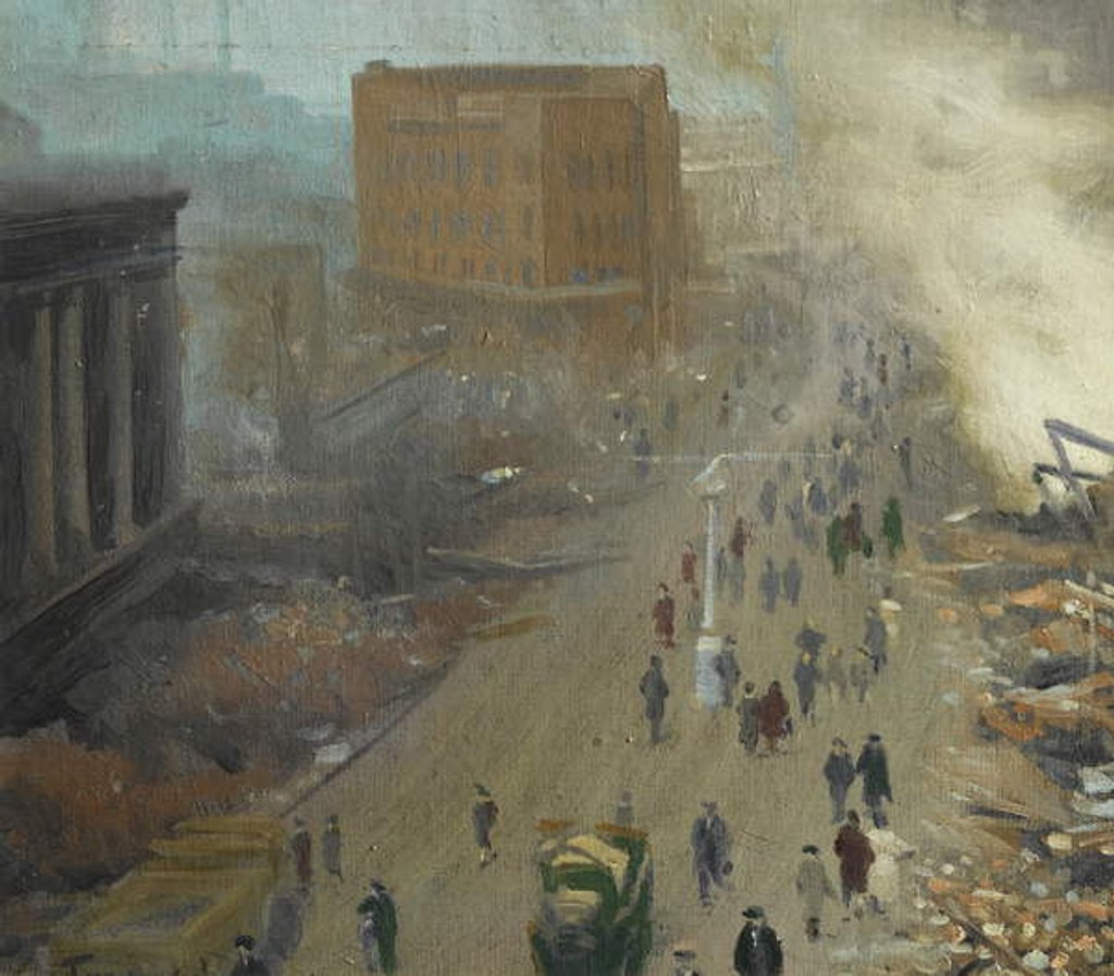 Detail of The New Order in Europe, Bombed Coventry November 1940, 1940 by Ernest Townsend