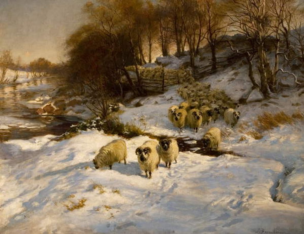 Detail of Sheep in the Snow, 1935 by Joseph Farquharson