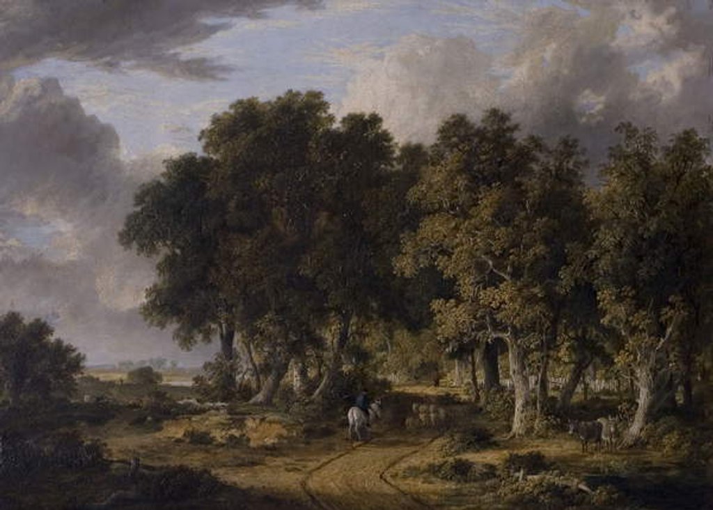 Detail of A View in the New Forest, mid-19th century by James Stark