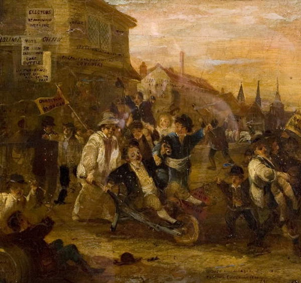 Detail of Election Riot at Coventry, 1861 by James (attr.to) Pollard