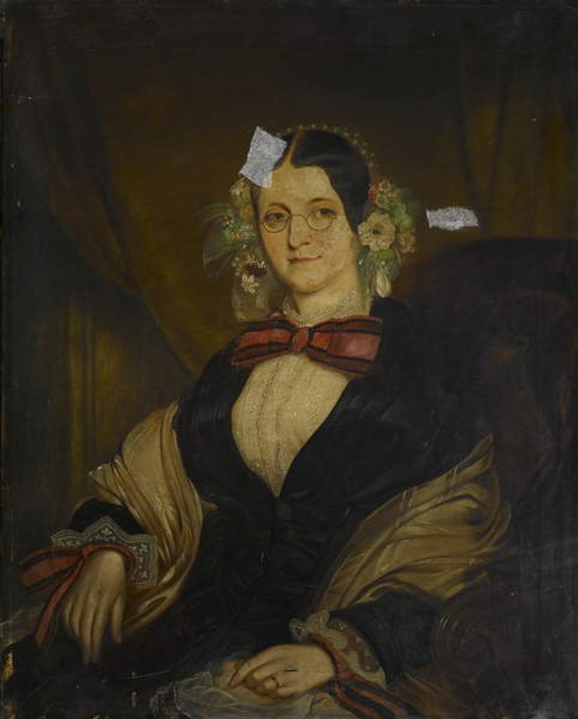 Detail of Mrs Wiliam Bate, wife of Dr. William Bate Junior, c.1854 by Matthew Popham
