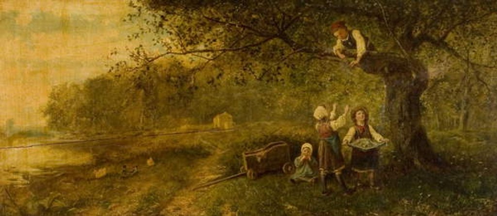 Detail of Picking Apples, late 19th century by James Crawford Thom