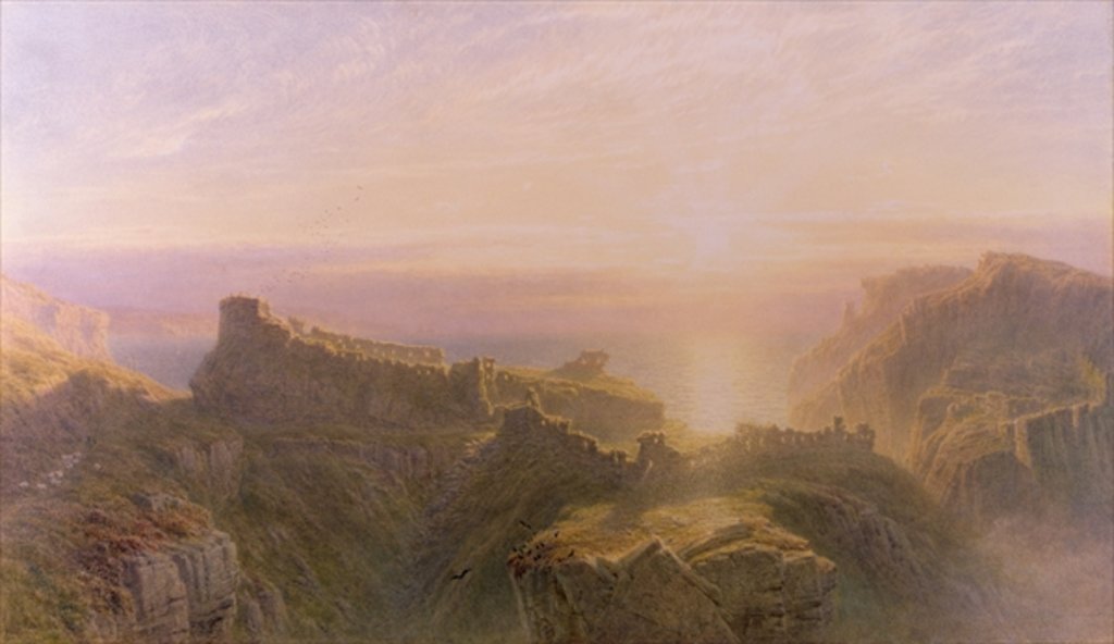 Detail of Sunset at Tintagel, 1871 by John Mogford