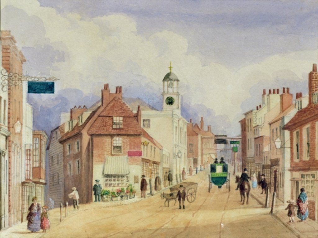 Detail of Croydon High Street, c.1850-55 by Ellen Keen