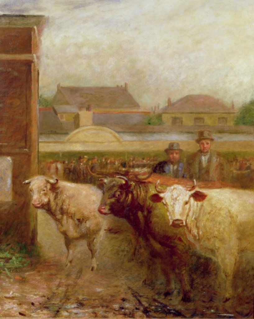 Detail of Drover Road, Croydon, Market Day, 1903 by John Burell Read