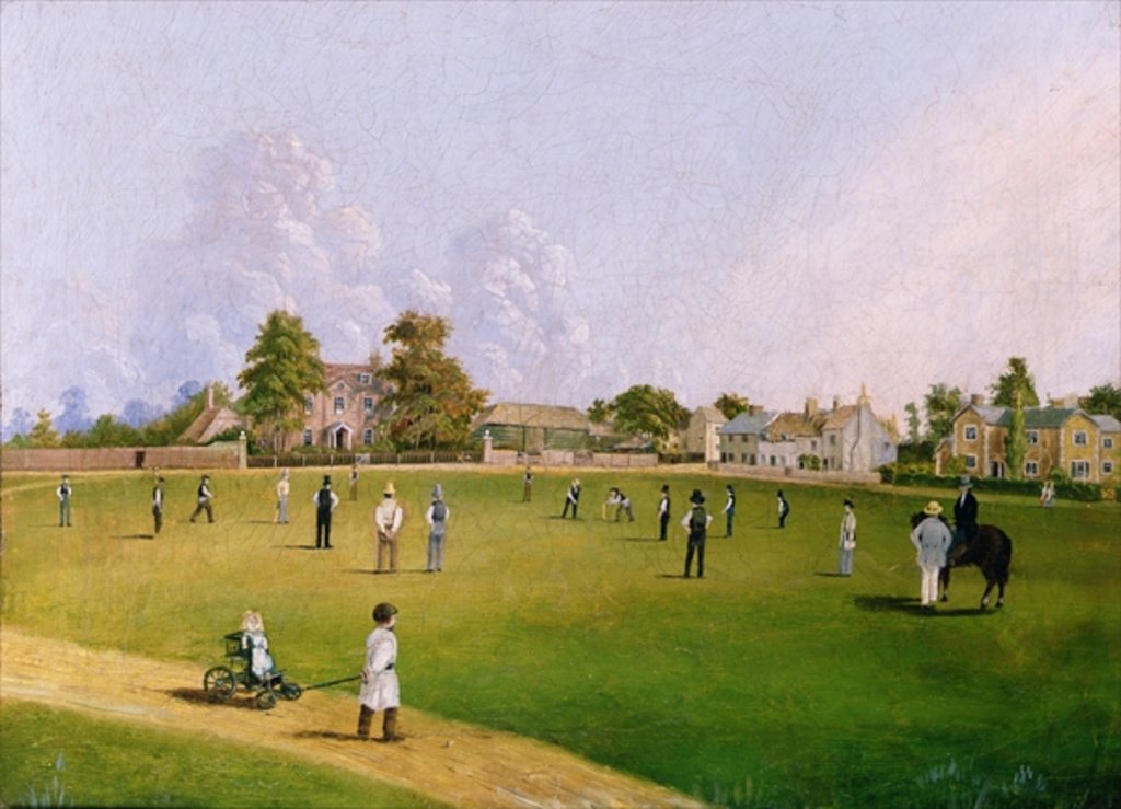 Detail of Cricket on Mitcham Green by English School