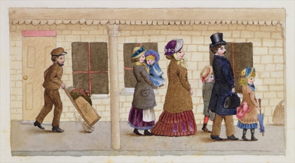 Detail of On the Station Platform, Addiscombe, 1883 by Rosa Petherick