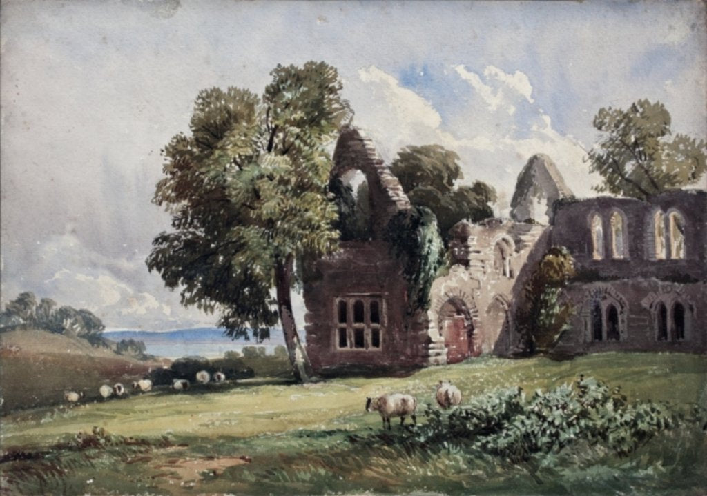 Detail of Ruined Abbey and Sheep by David Hall McKewan