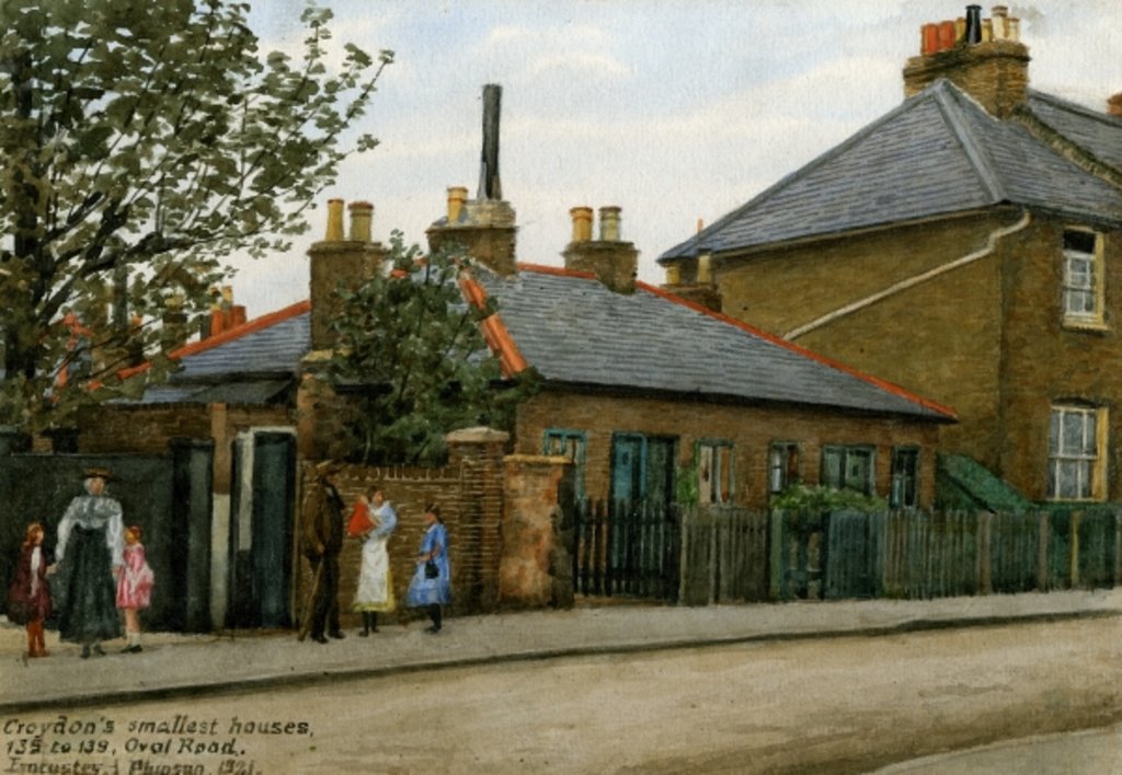 Detail of 135 to 139 Oval Road: Croydon's Smallest Houses, 1921 by Evacustes Arthur Phipson