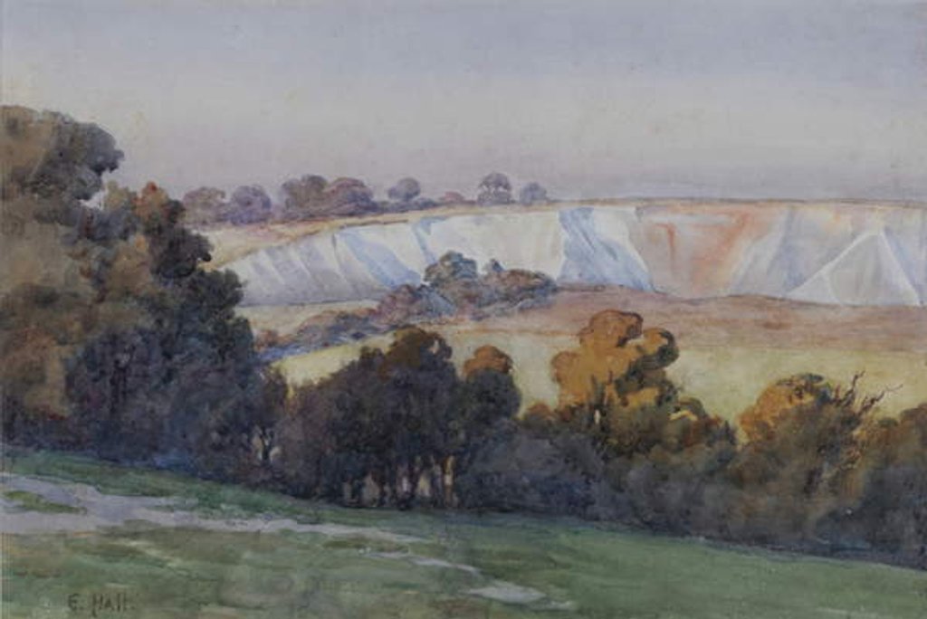 Detail of Coulsdon Quarry from Farthing Downs by Ethel Hall