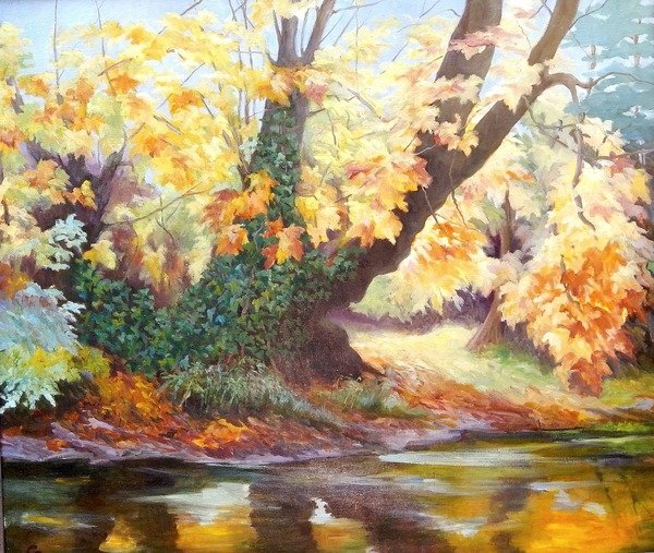 Detail of Autumn on the Darent, 1999 by Cristiana Angelini