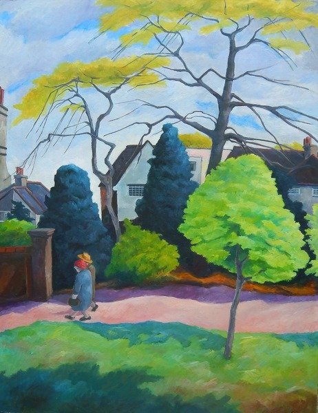 Detail of Old Friends, 1985, [oil on panel] by Cristiana Angelini