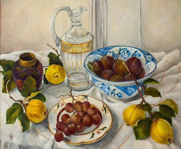 Detail of Still Life with Fruit by Cristiana Angelini