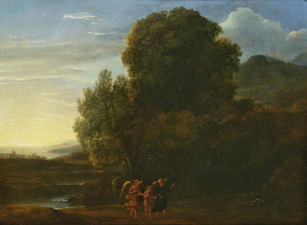 Detail of Landscape with St John the Baptist by Claude Lorrain (1600-82)