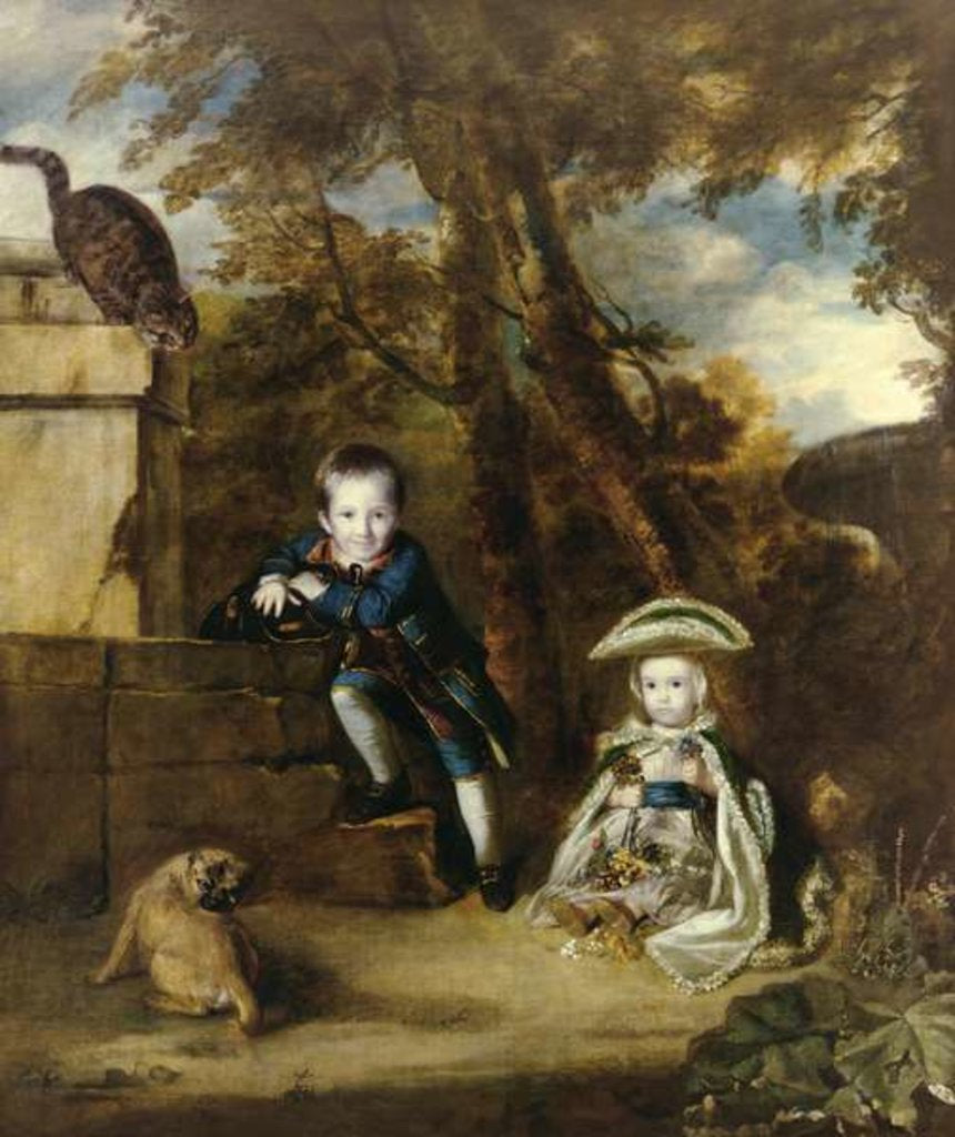 Detail of Paul Cobb Methuen and his sister Christian, later Lady Boston by Joshua Reynolds