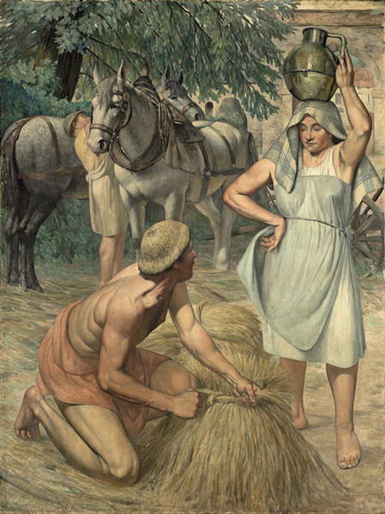 Detail of Return From the Fields c.1920-30 by Gustave Pierre