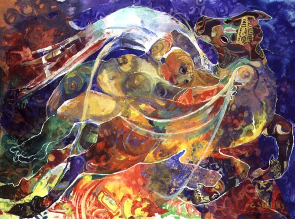 Detail of Myth and the Maiden, 1991 by Constance Stubbs