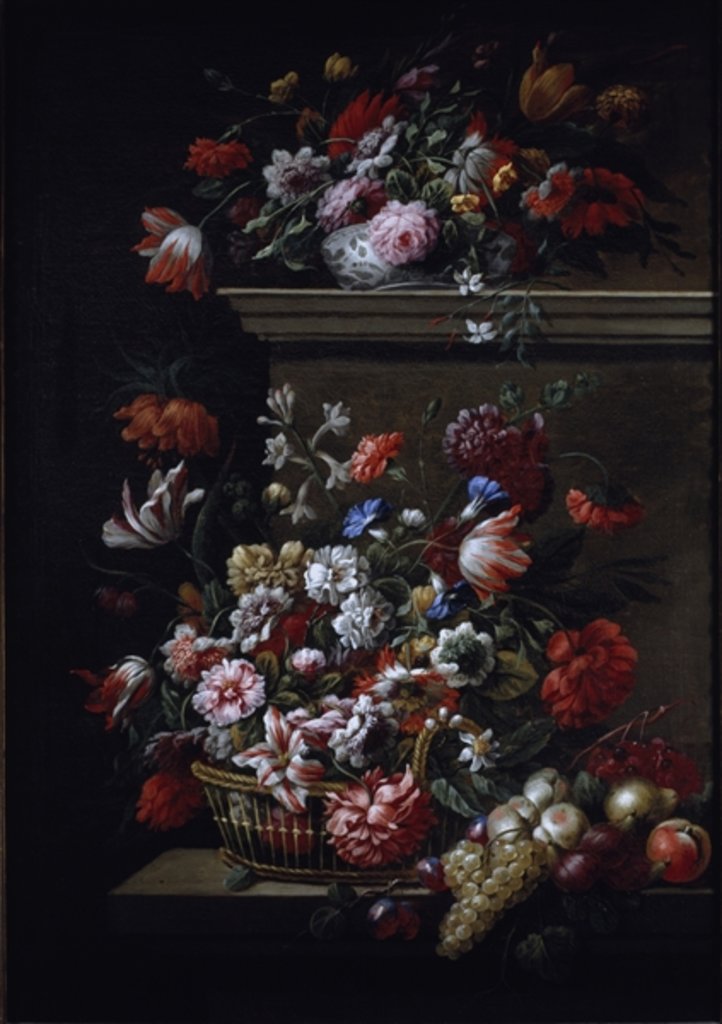 Detail of Still life of flowers by J-B & Bogdany Jakob (1660-1724) Monnoyer