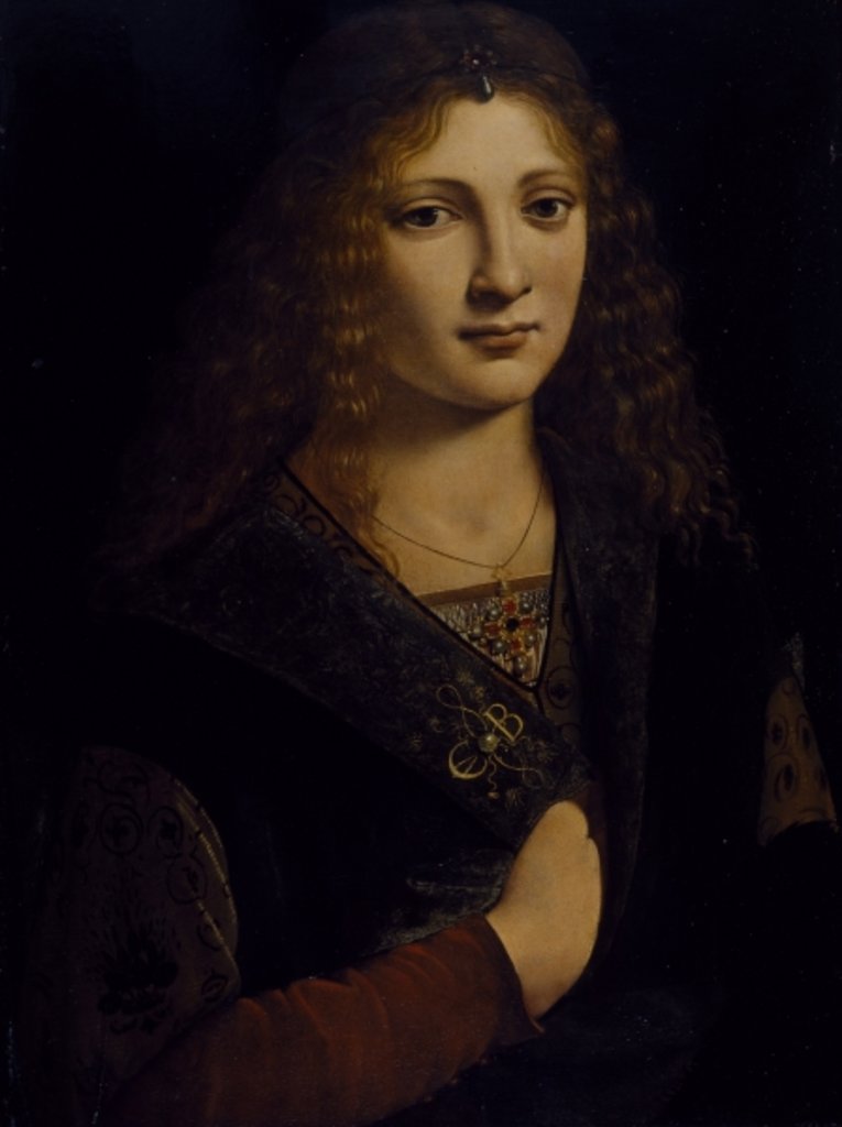 Detail of Portrait of a young man, possibly Girolamo Casio, c.1500 by Giovanni Antonio Boltraffio