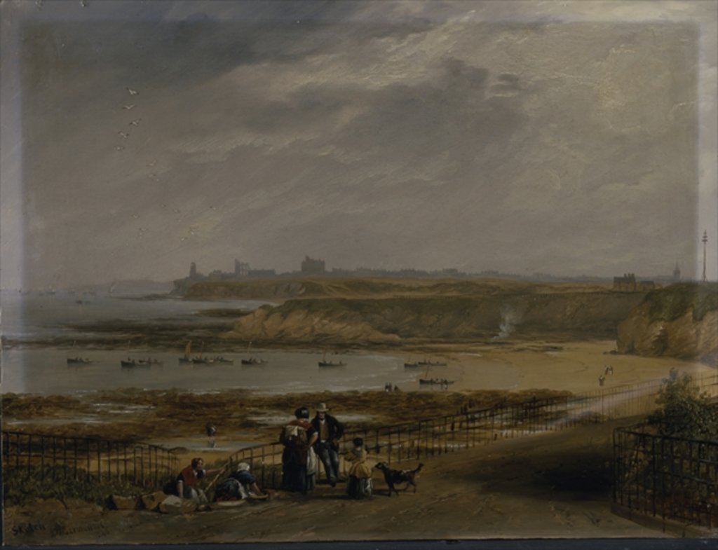 Detail of Cullercoats looking towards Tynemouth - Ebb tide, 1845 by John Wilson Carmichael