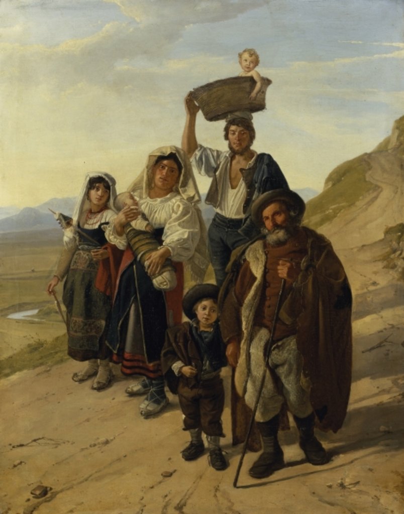 Detail of Italian Peasants at Albano by Franz Ludwig Catel