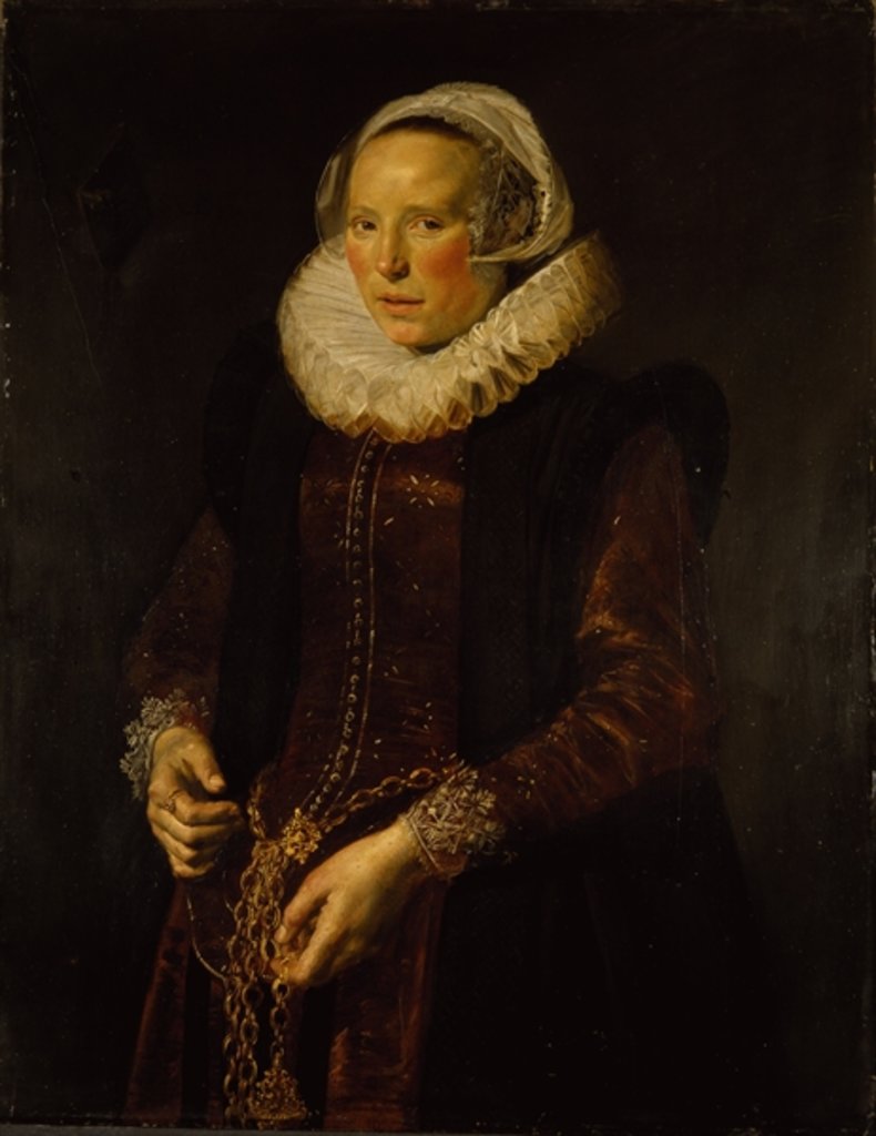 Detail of Portrait of a woman, c.1611 by Frans Hals