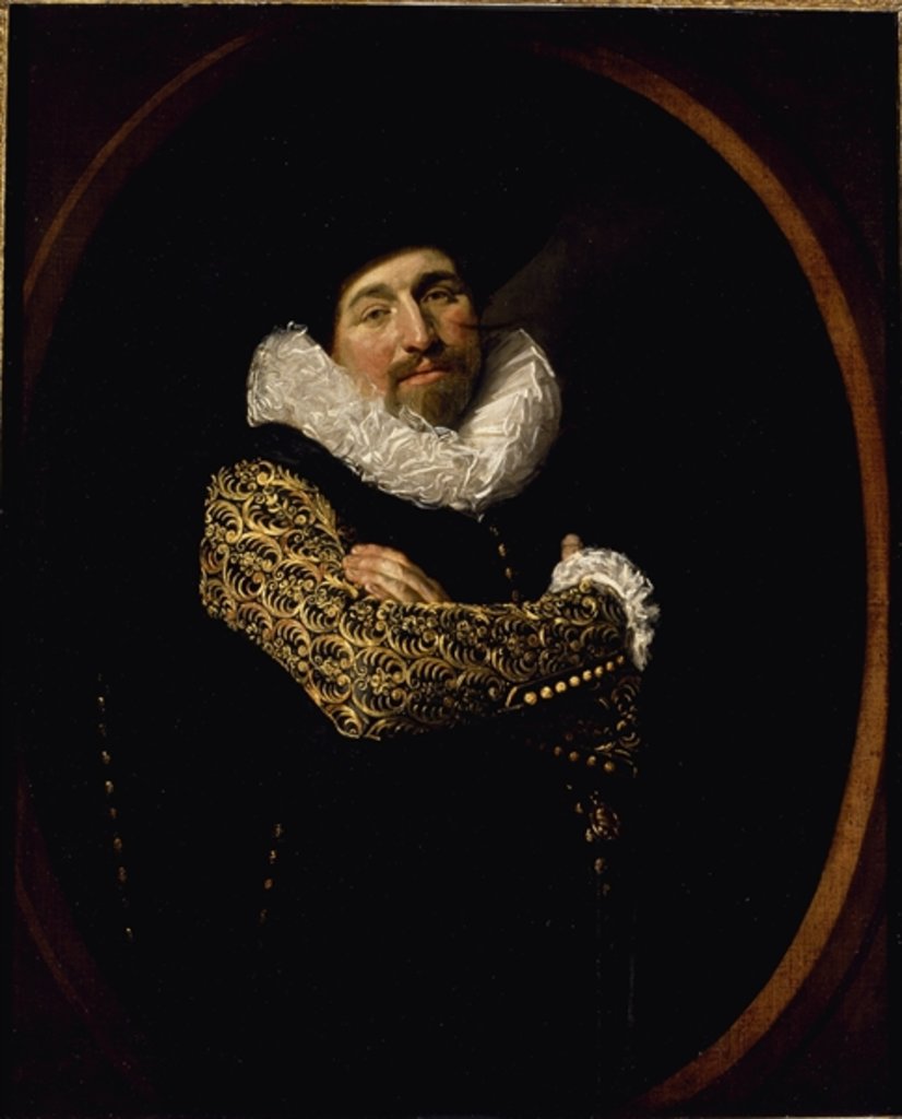 Detail of Portrait of a man, 1622 by Frans Hals