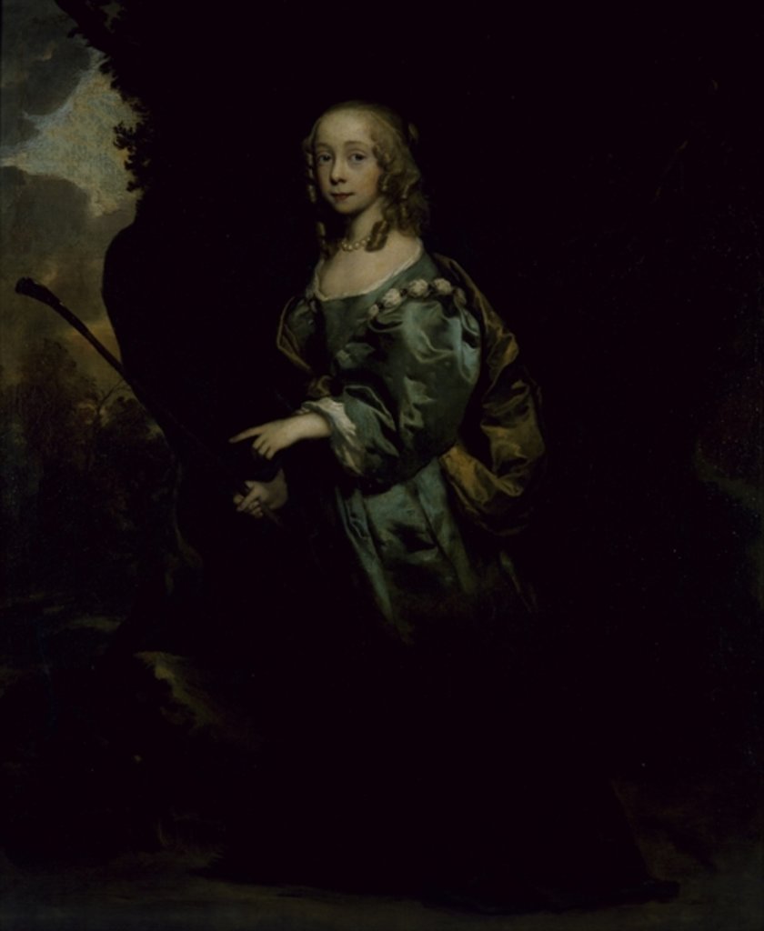 Detail of Portrait of a young girl in green by Peter Lely