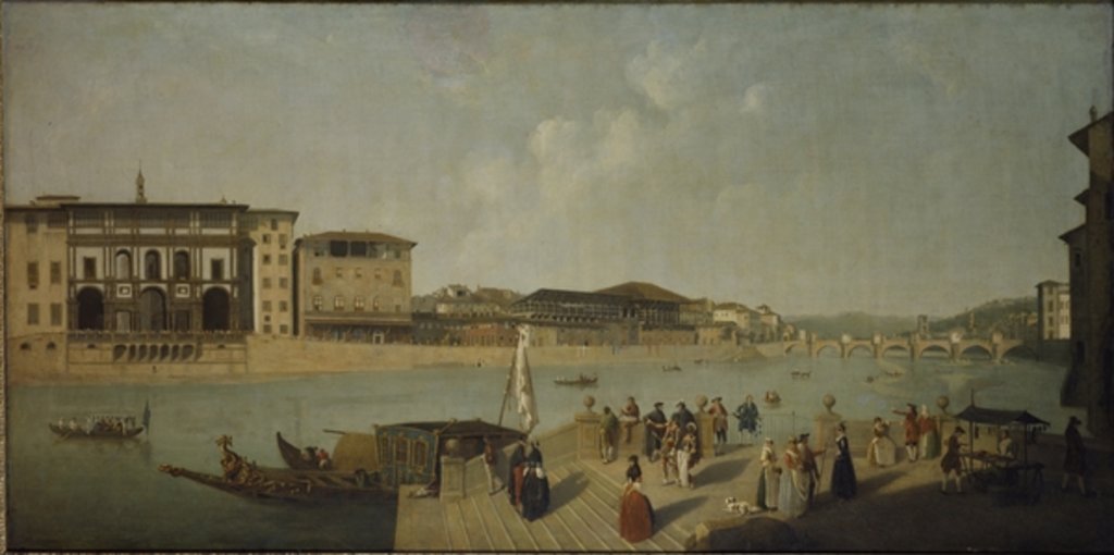 Detail of The Arno at Florence by Thomas Patch