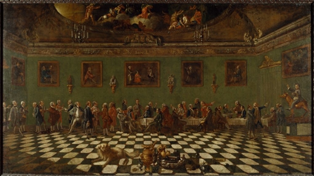 Detail of The English Club House at Florence by Thomas & Batoni Pompeo Girolamo (1708-87) Patch