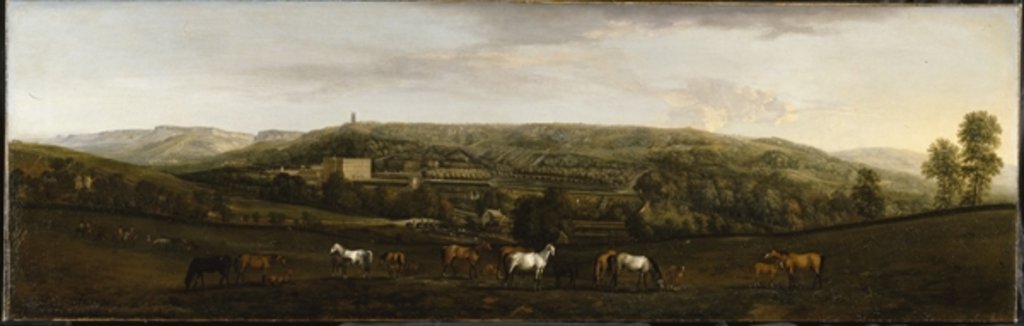 Detail of A view of Chatsworth from the south-west by Peter Tillemans