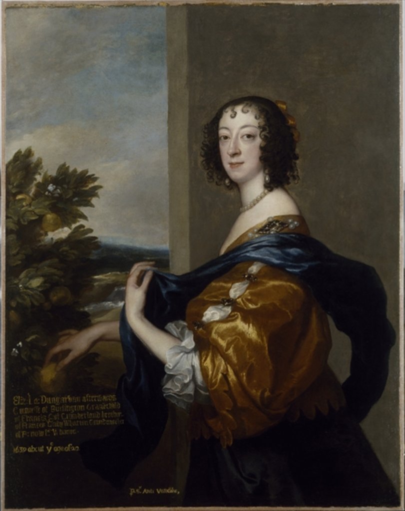 Detail of Elizabeth, Lady Dungarvan and Clifford by Anthony van Dyck