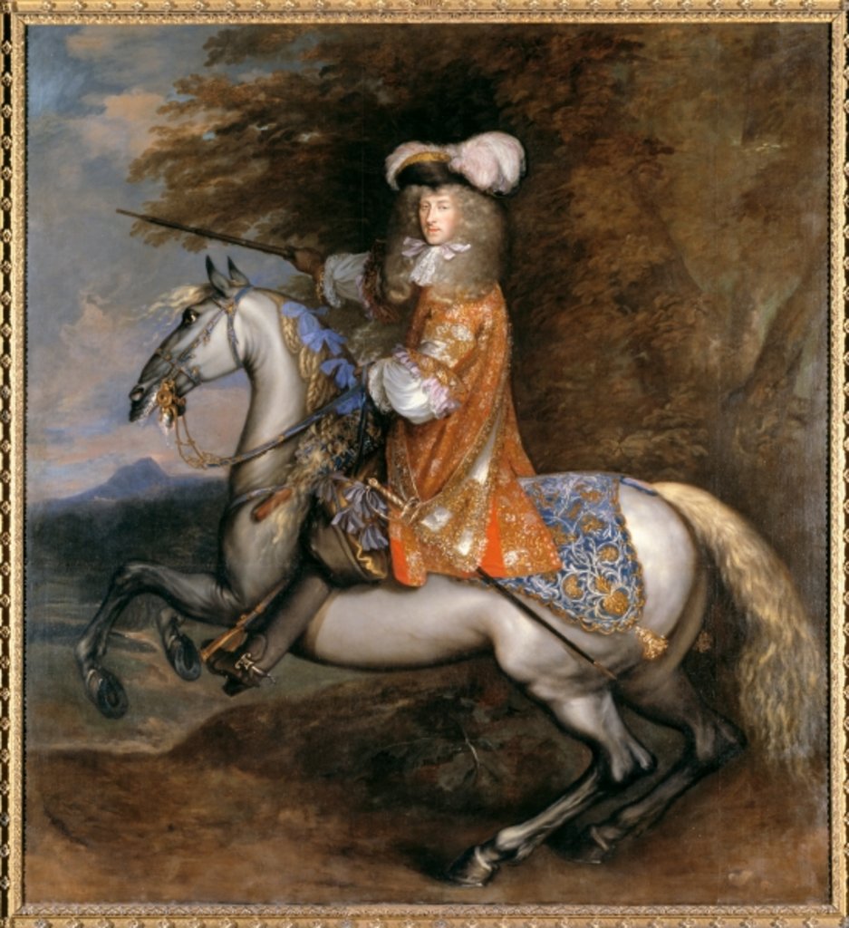 Detail of Lord William Cavendish, later 4th Earl and 1st Duke of Devonshire on horseback by Adam Frans van der Meulen