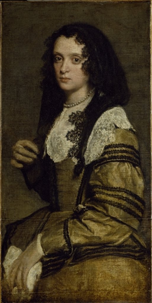 Detail of Portrait of a young lady by Diego Rodriguez de Silva y Velazquez