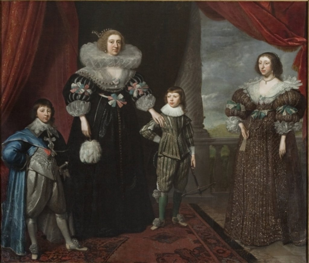 Detail of Christian Bruce, Countess of Devonshire, and her children, c. 1629 by Daniel Mytens