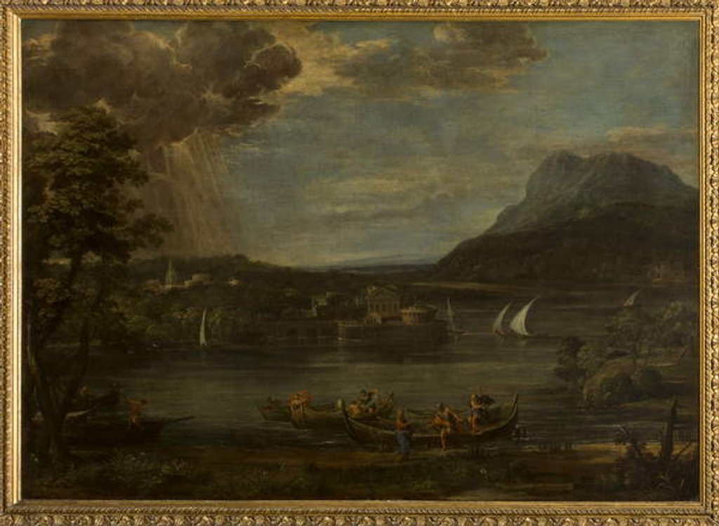 Detail of Landscape with the Calling of Saint Peter, 1620s by Pietro da (1596-1669) Cortona