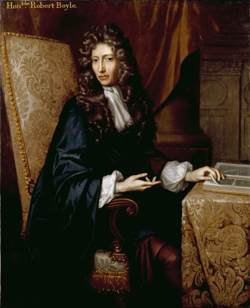 Detail of Portrait of the Hon. Robert Boyle, c.1689 by Peter (school of) Lely