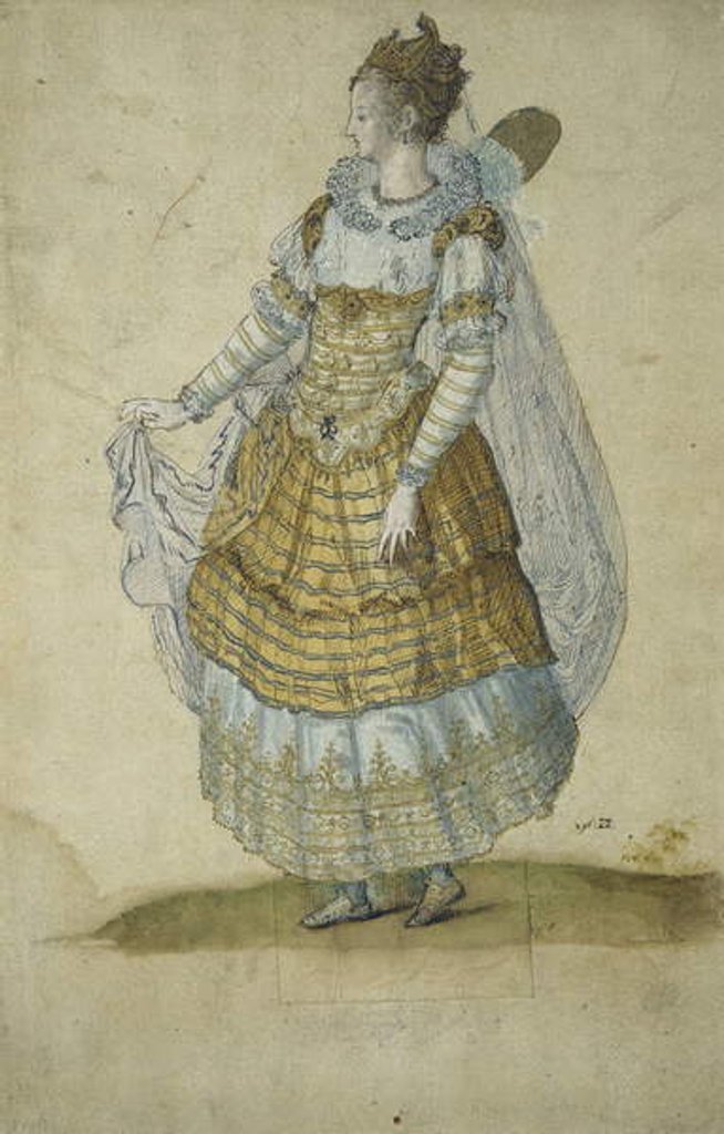 Detail of Winged masquer by Inigo Jones