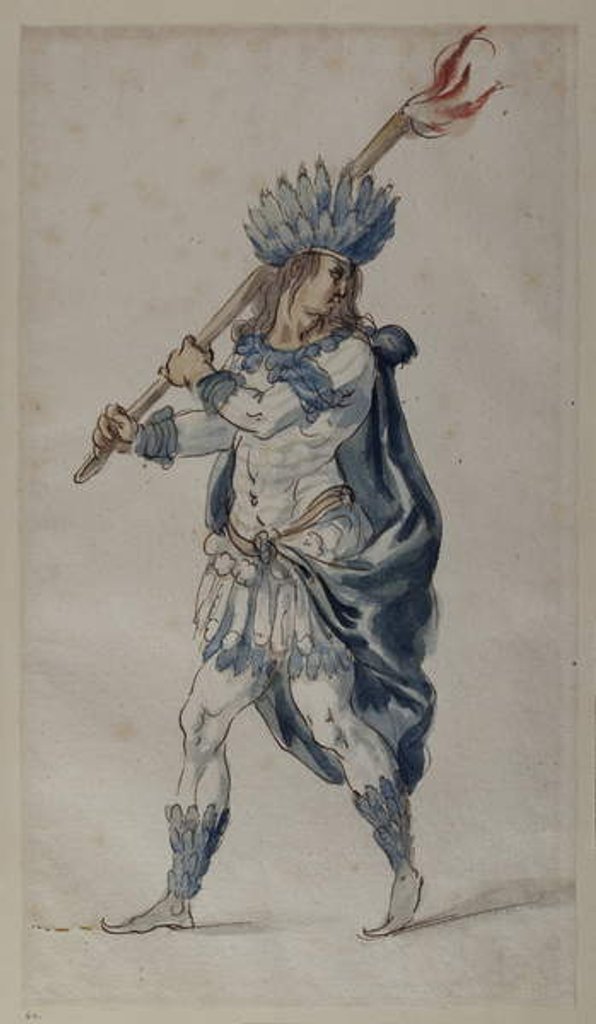 Detail of Torchbearer: an Indian by Inigo Jones