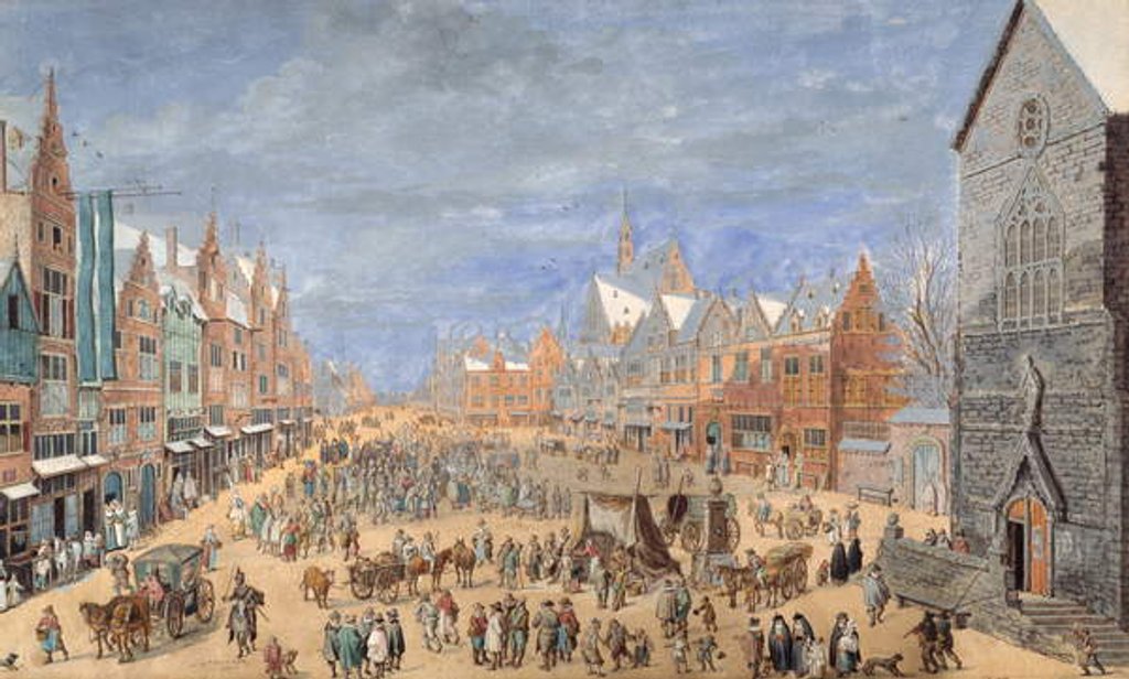 Detail of A village street with an inn in spring by Jan Brueghel