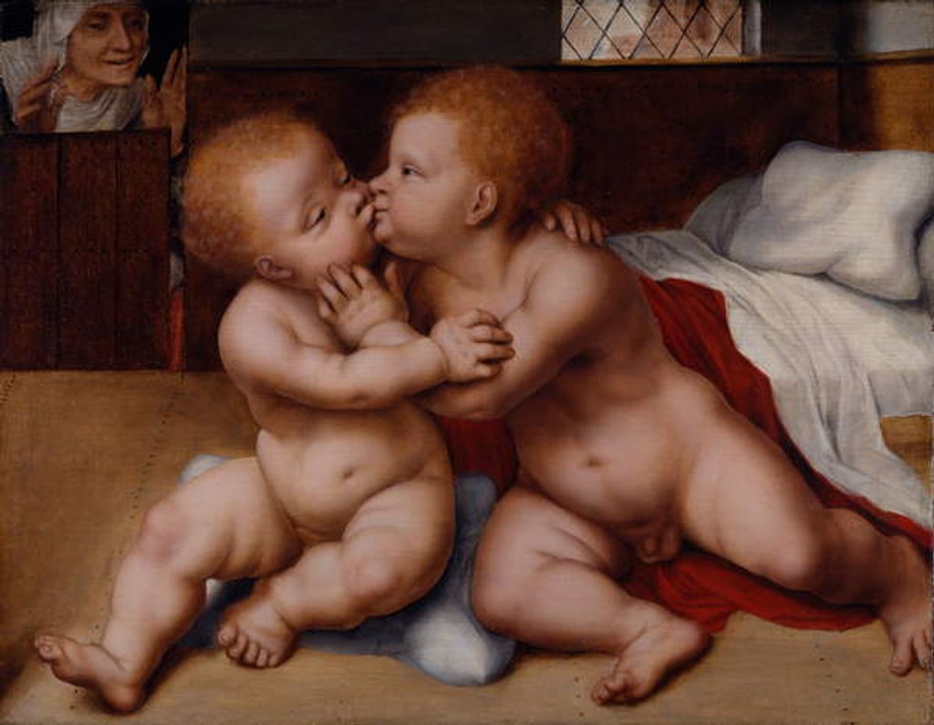 Detail of The Infant Christ with the Infant St John the Baptist by Quentin (workshop of) Massys or Metsys
