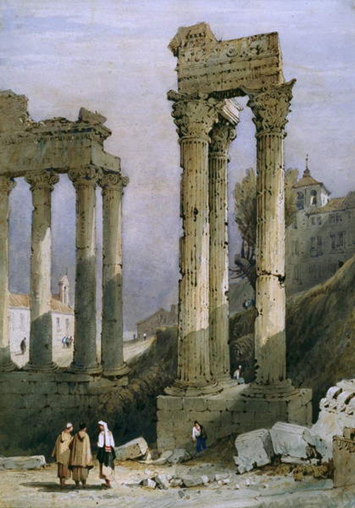 Detail of The Temple of Vespasian and Saturn by Samuel Prout