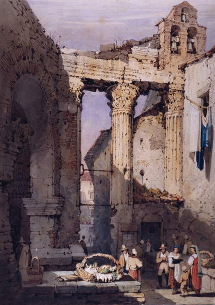 Detail of The Temple of Mars Ultor by the Forum of Augustus by Samuel Prout