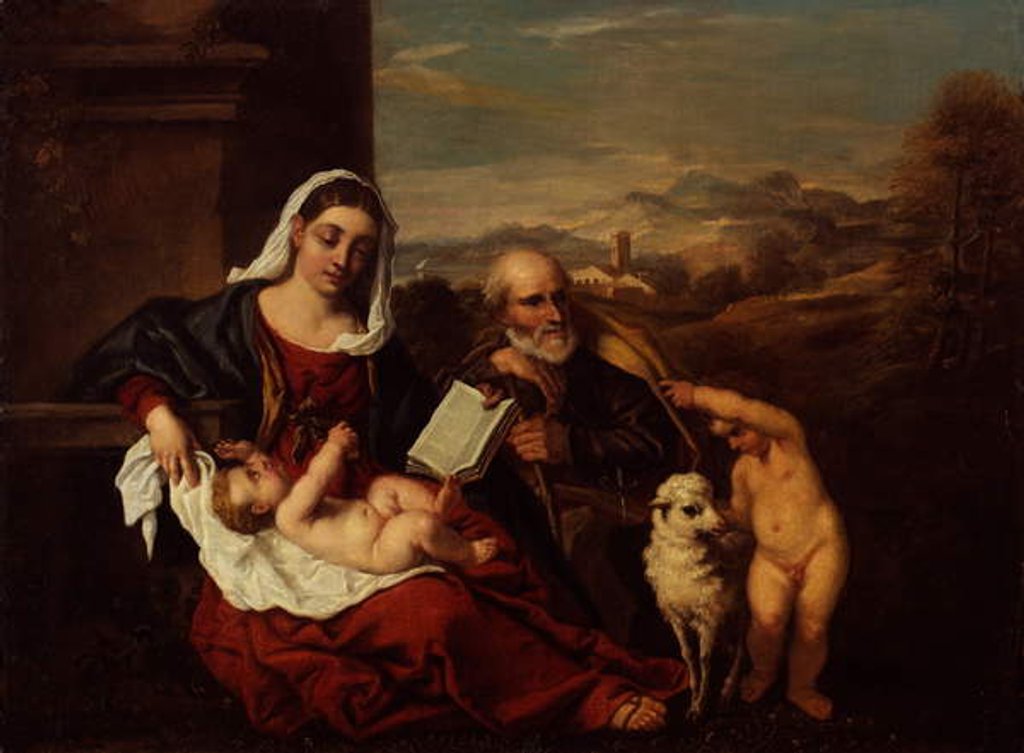 Detail of The Holy Family with the Infant St John the Baptist by Titian