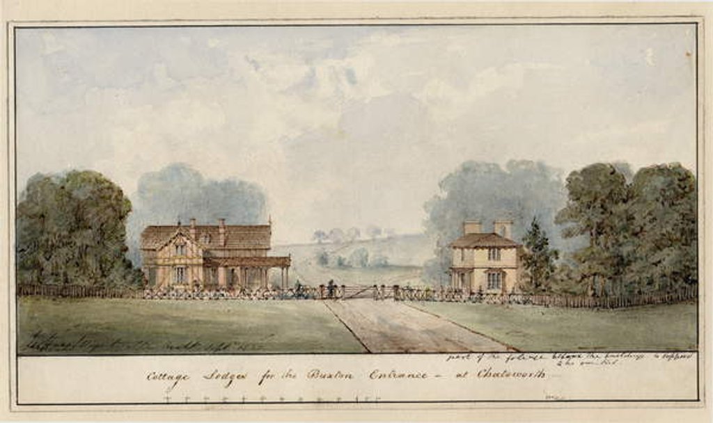 Detail of Design for the Lodges in Edensor in Chatsworth Park, 1837 by Jeffry Wyatville